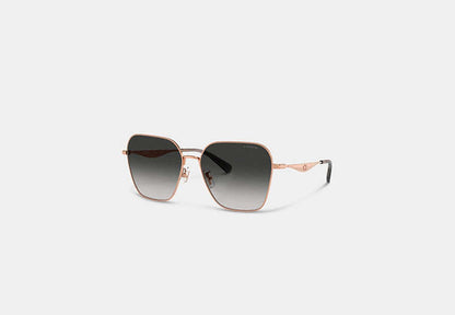 C Hardware Metal Oversized Square Sunglasses
