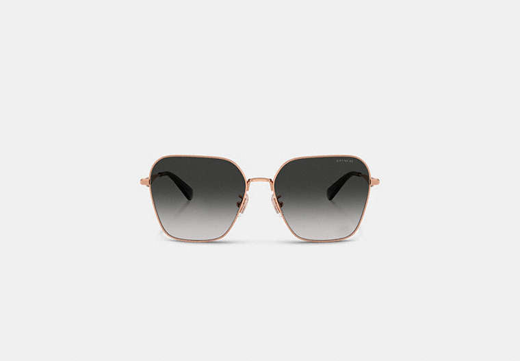 C Hardware Metal Oversized Square Sunglasses