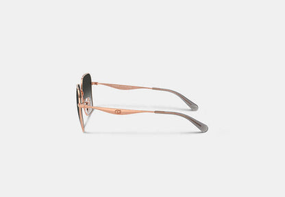 C Hardware Metal Oversized Square Sunglasses