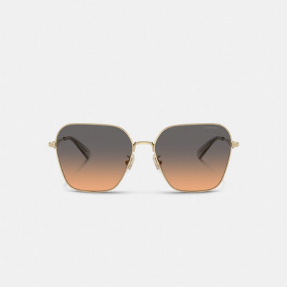 C Hardware Metal Oversized Square Sunglasses