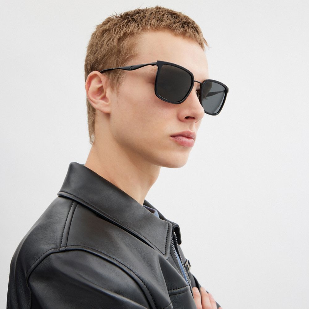 C Hardware Metal Square Sunglasses