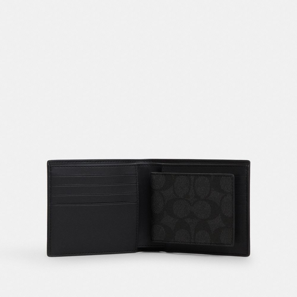 Boxed 3 In 1 Wallet Gift Set In Signature Canvas