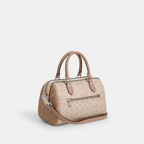 Rowan Satchel Bag In Blocked Signature Canvas
