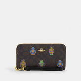 Cosmic Coach Long Zip Around Wallet In Signature Canvas With Robot Print