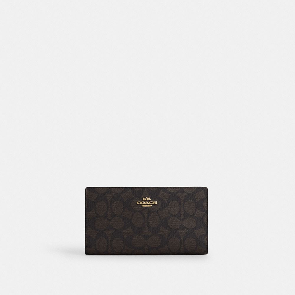 Slim Zip Wallet In Signature Canvas
