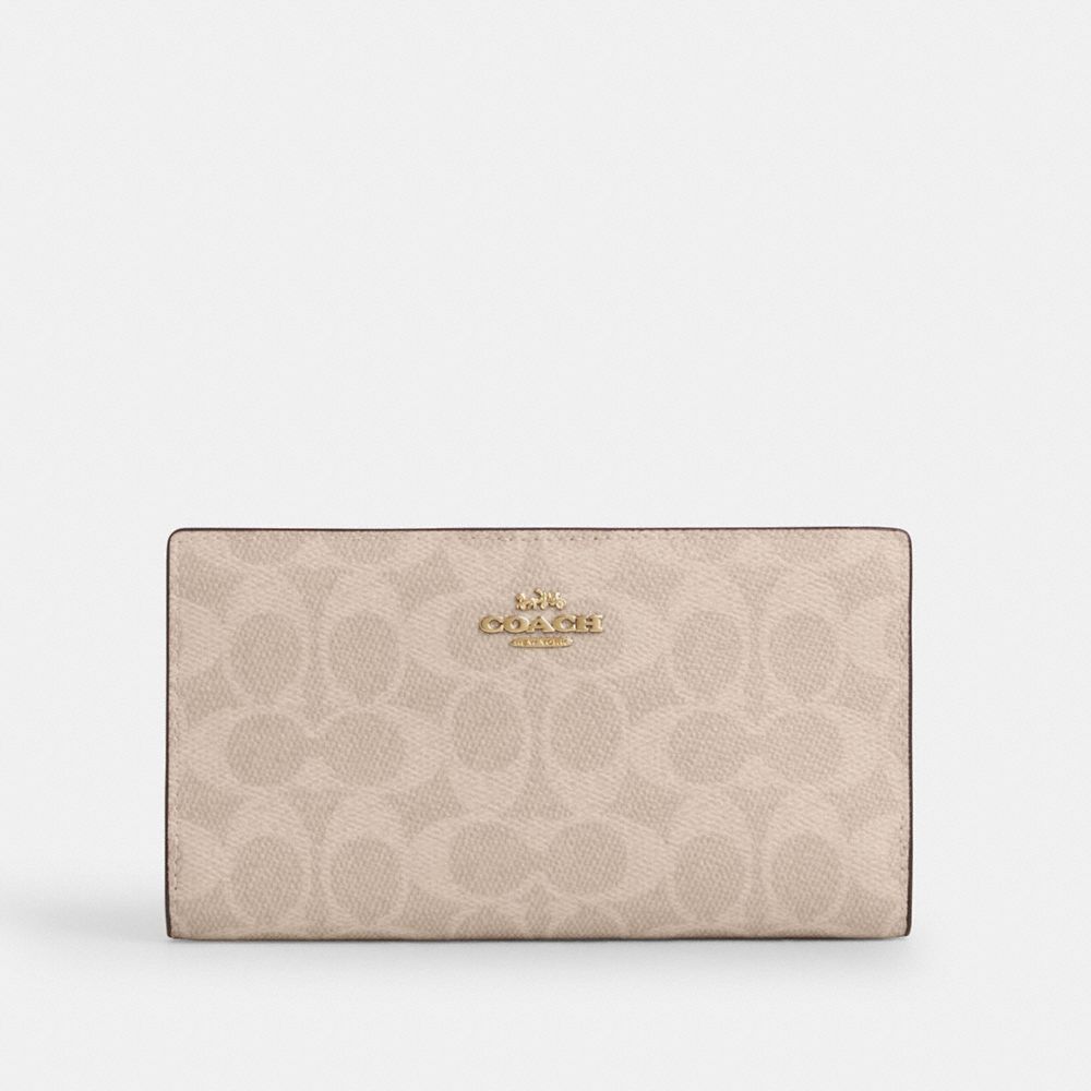 Slim Zip Wallet In Signature Canvas