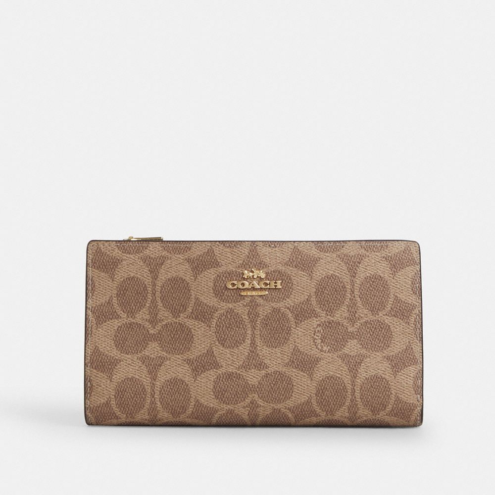 Slim Zip Wallet In Signature Canvas