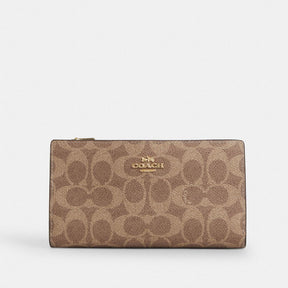 Slim Zip Wallet In Signature Canvas