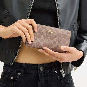 Slim Zip Wallet In Signature Canvas