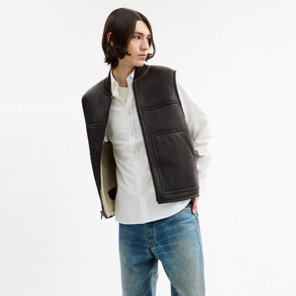 Reversible Shearling Vest