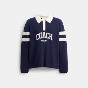 Knit Long Sleeve Graphic Polo