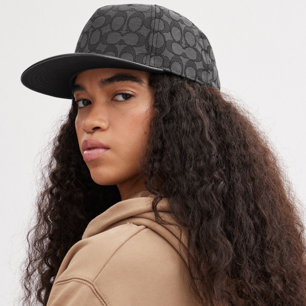 Signature Jacquard Flat Brim Hat