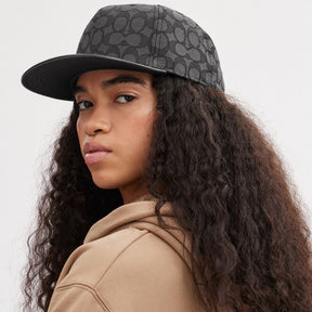 Signature Jacquard Flat Brim Hat