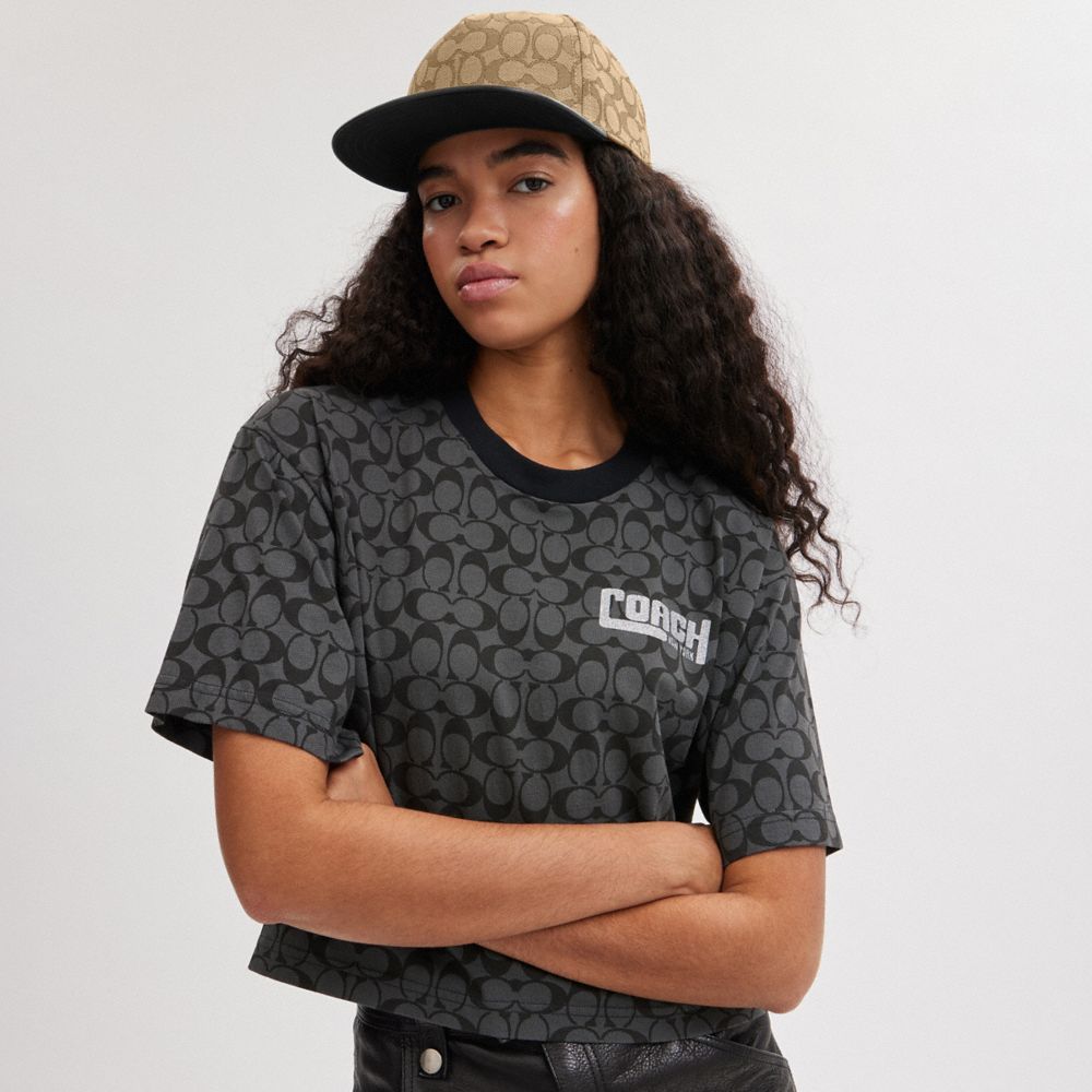 Signature Jacquard Flat Brim Hat