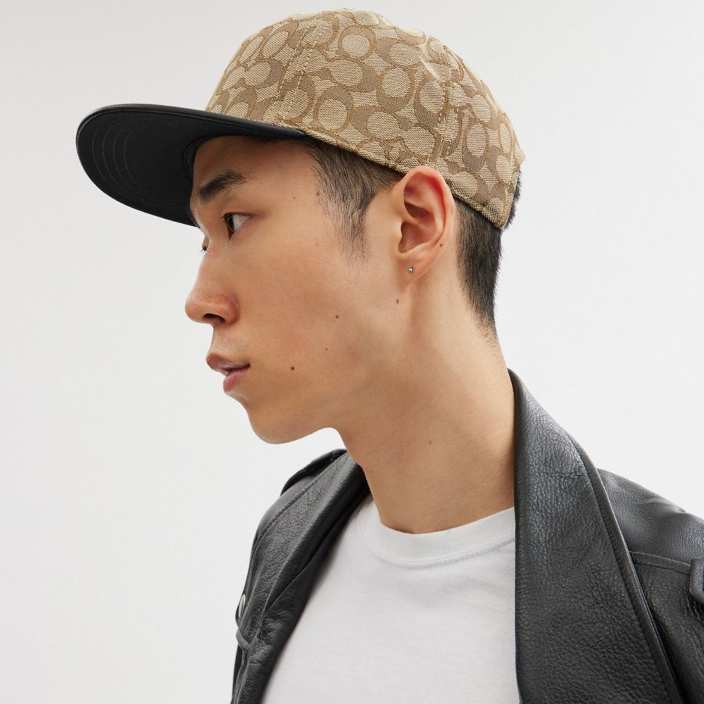Signature Jacquard Flat Brim Hat