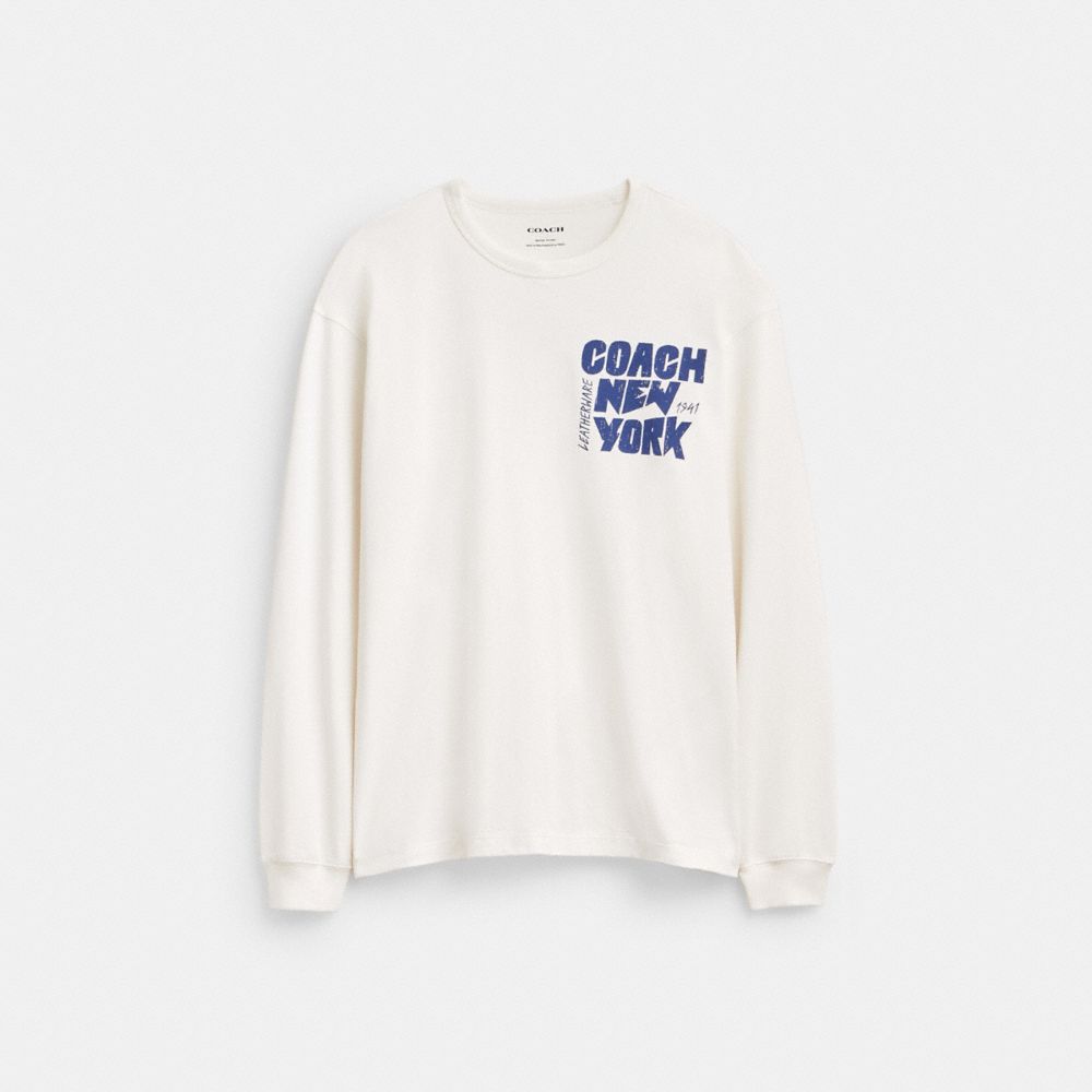 New York Graphic Long Sleeve T Shirt In Organic Cotton