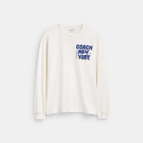 New York Graphic Long Sleeve T Shirt In Organic Cotton