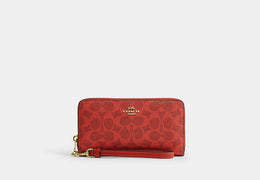 Long Zip Around Wallet In Signature Canvas