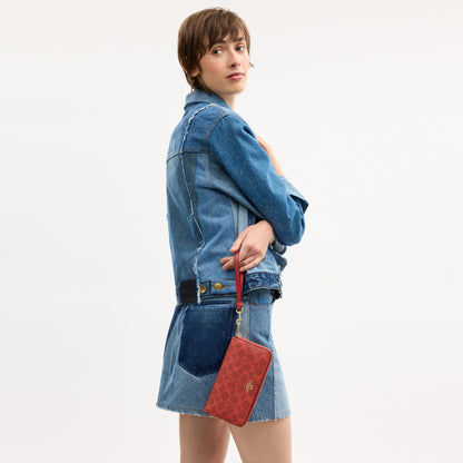 Long Zip Around Wallet In Signature Canvas