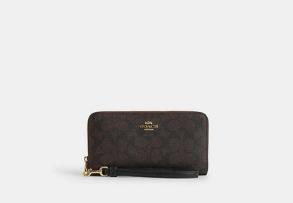 Long Zip Around Wallet In Signature Canvas
