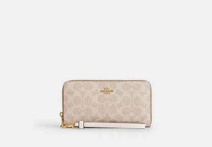 Long Zip Around Wallet In Signature Canvas