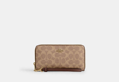 Long Zip Around Wallet In Signature Canvas