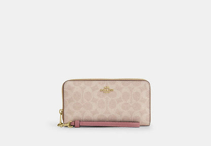 Long Zip Around Wallet In Signature Canvas