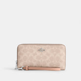 Long Zip Around Wallet In Signature Canvas With Stripe