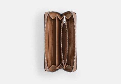 Long Zip Around Wallet In Signature Canvas