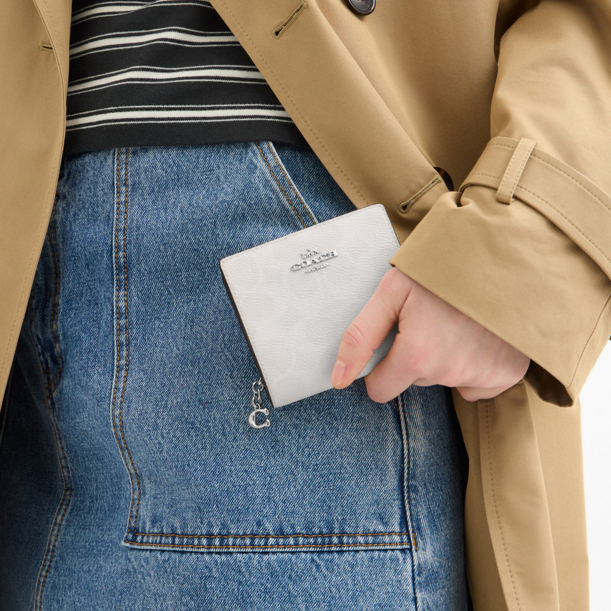 Snap Wallet In Signature Denim