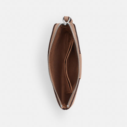 Corner Zip Wristlet In Signature Canvas With Stripe