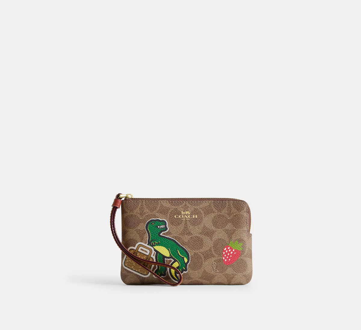 Coach Corner Zip Wristlet In Signature Canvas With Sticker Print - Bags | Shop From The Mirage