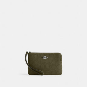 Corner Zip Wristlet In Signature Jacquard