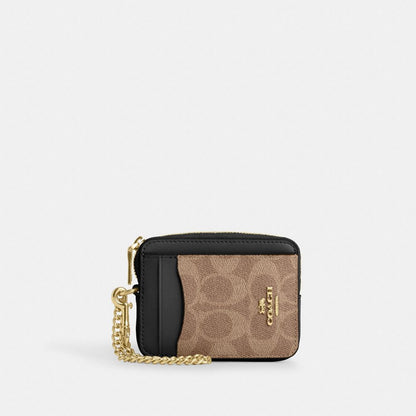 Zip Card Case In Signature Denim