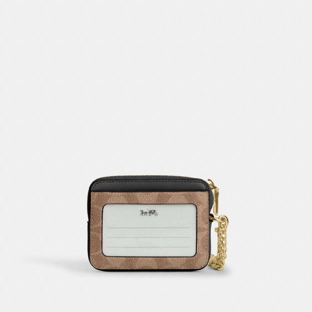 Zip Card Case In Signature Denim