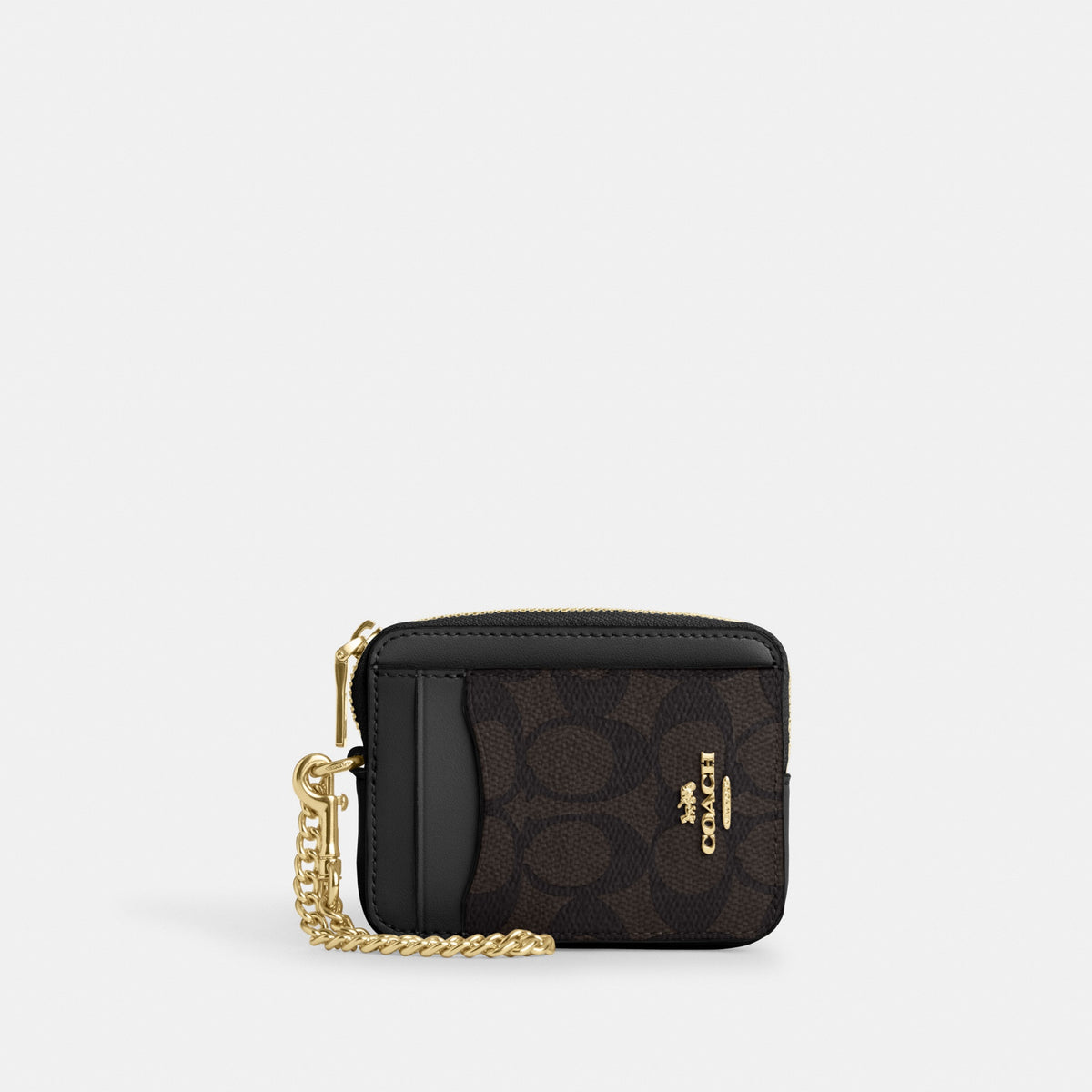 Zip Card Case In Signature Denim