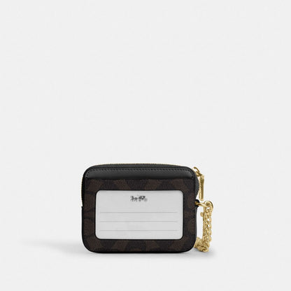 Zip Card Case In Signature Denim