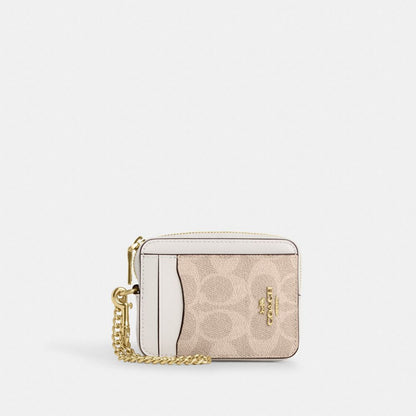 Zip Card Case In Signature Denim