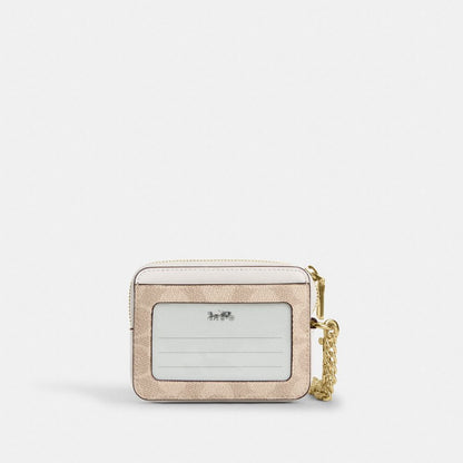 Zip Card Case In Signature Denim