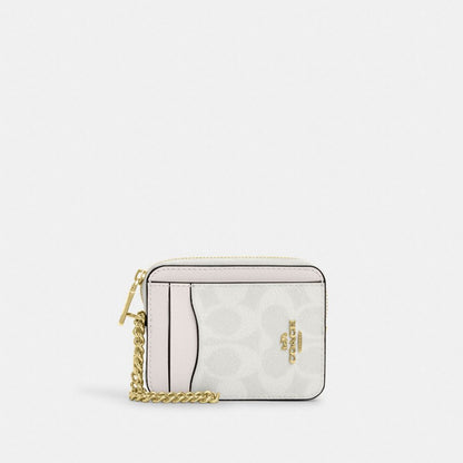 Zip Card Case In Signature Denim