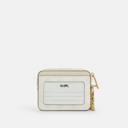 Zip Card Case In Signature Denim