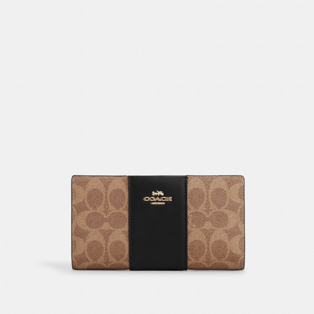 Slim Zip Wallet In Signature Canvas With Stripe