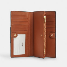 Slim Zip Wallet In Signature Canvas With Stripe