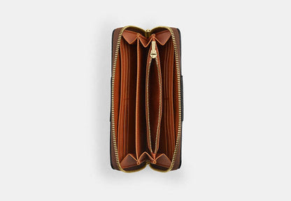 Long Zip Around Wallet In Signature Canvas With Stripe