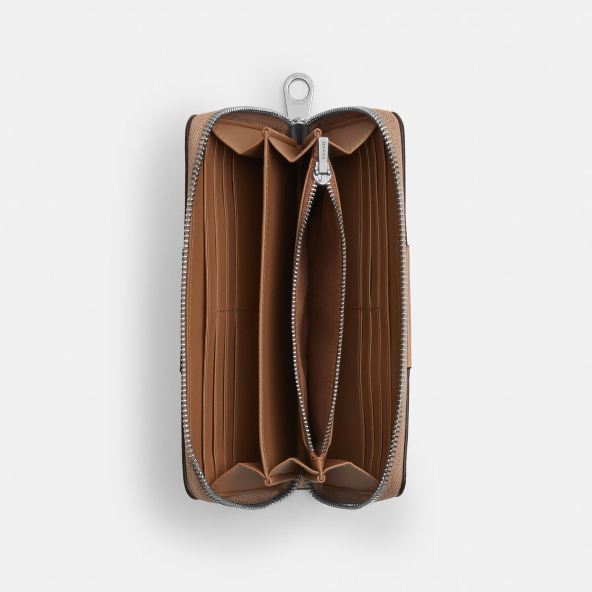 Long Zip Around Wallet In Signature Canvas With Stripe