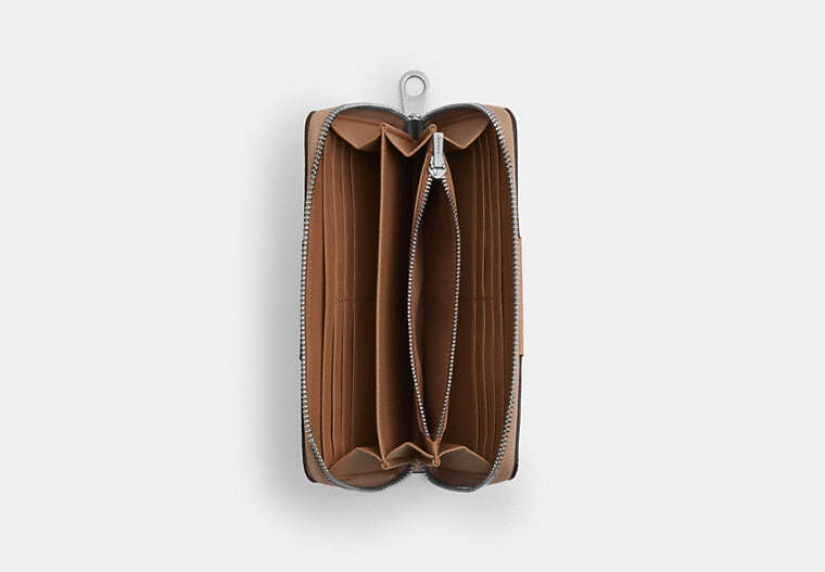 Long Zip Around Wallet In Signature Canvas With Stripe