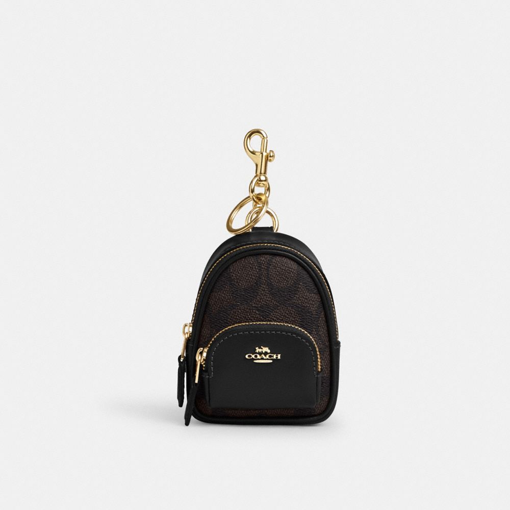 Mini Court Backpack Bag Charm In Signature Canvas