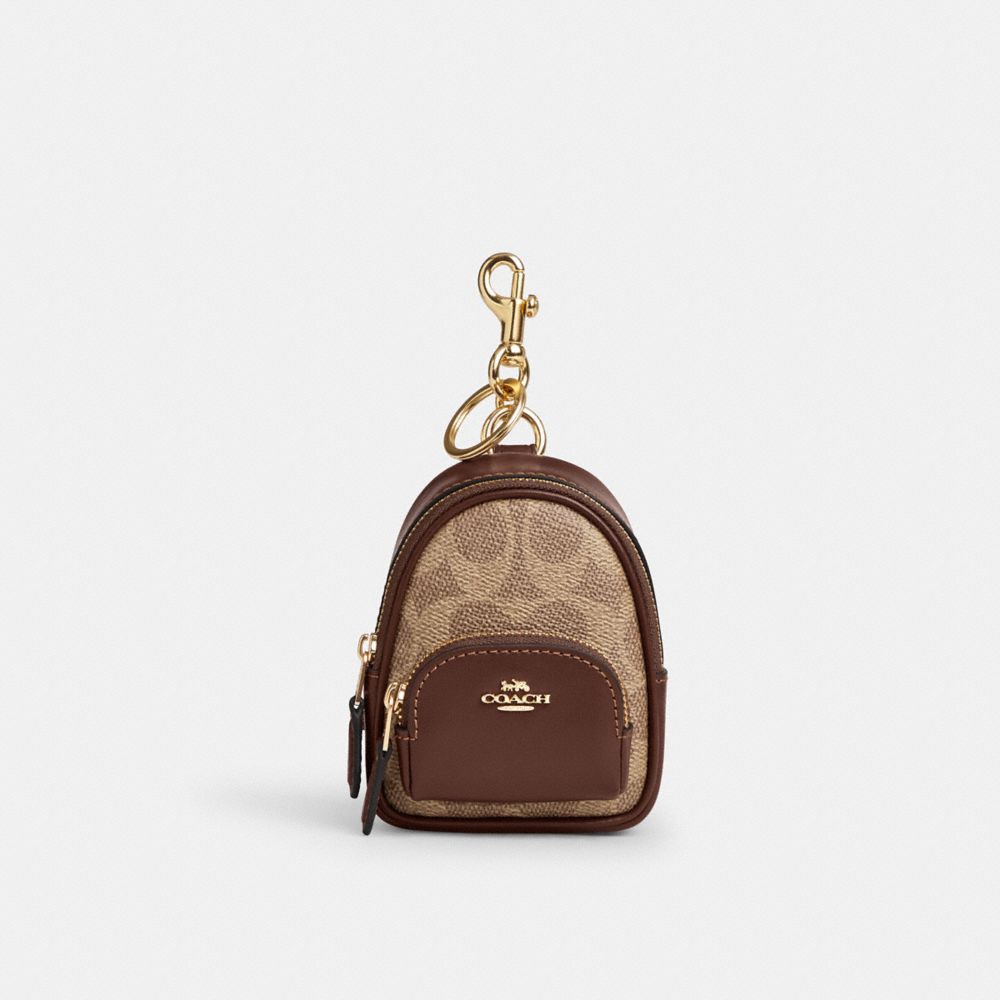 Mini Court Backpack Bag Charm In Signature Canvas