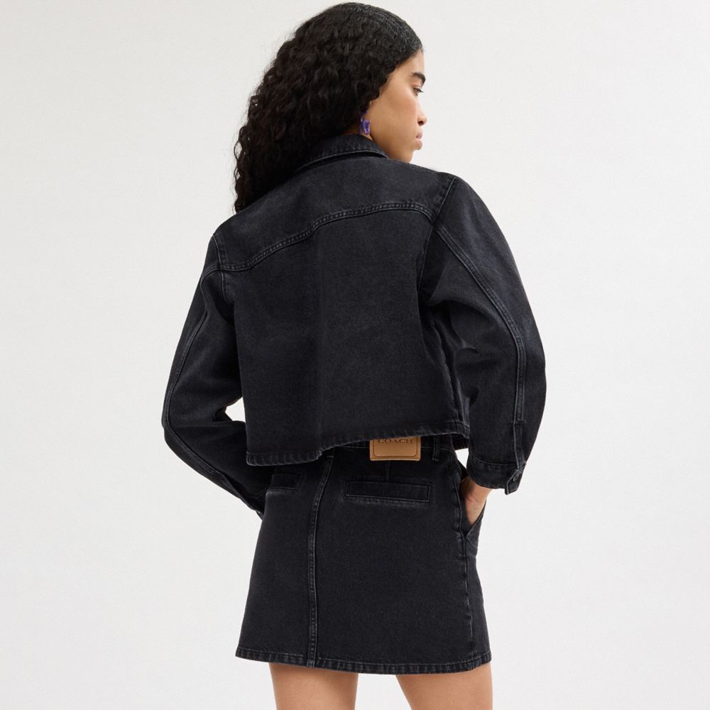 Cropped Denim Button Down In Organic Cotton