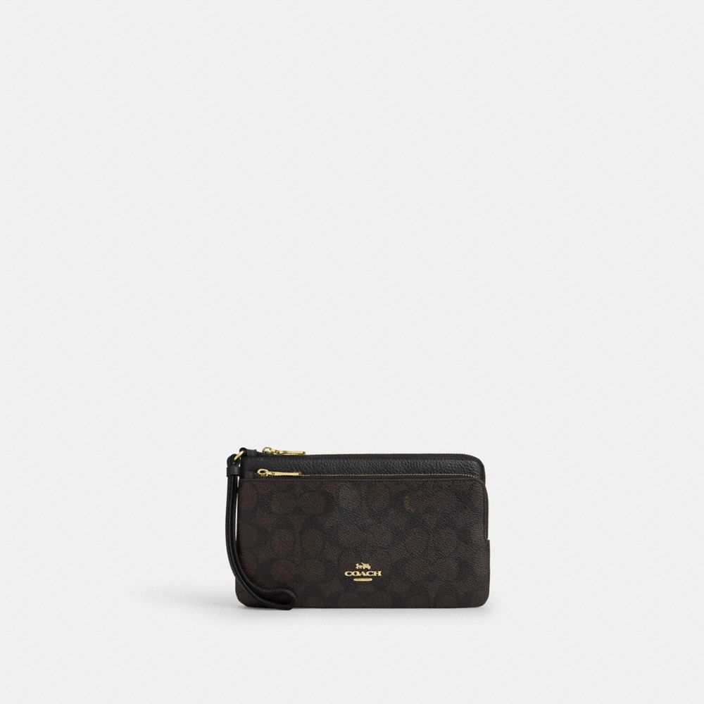 Double Zip Wristlet With Floral Print